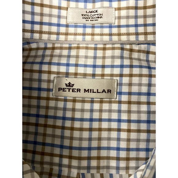 Peter Millar Shirt Mens Large Multicolor Checkered Long Sleeve Button Down - Picture 6 of 6